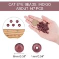 thumbnail image 4 of 147 cuentas de vidrio con forma de ojo de gato de 8 mm, redondas, espaciadoras, sueltas, para pulseras, collares, pendientes y bisutería - índigo, 4 of 5