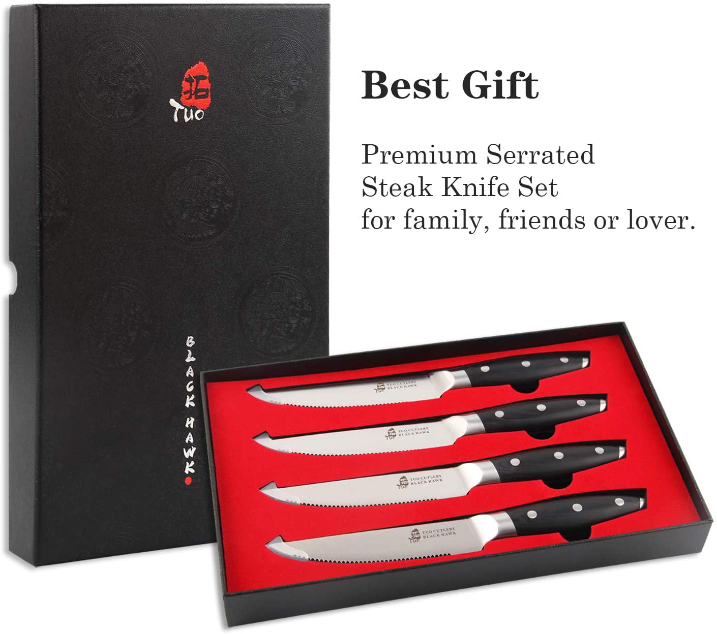 Steinbrücke Steak Knife Set of 8 Pcs with Wooden Handle, Knives Set for  Kitchen, Serrated, Class, 5Cr15Mov Stainless Steel Blade