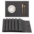 thumbnail image 1 of Set de 6 Sets de Table Noirs pour Tables à Manger Set de Table en PVC Résistant à la Chaleur, 45x30cm, 1 of 4