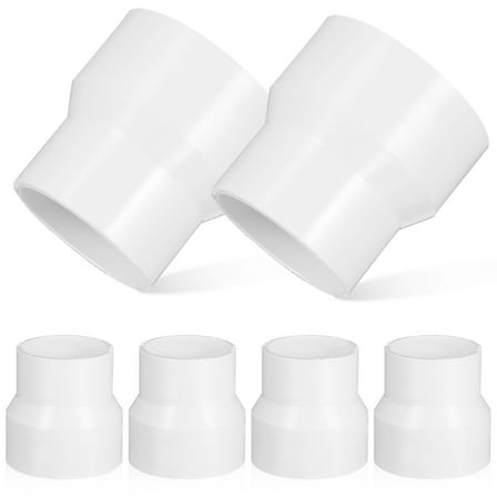 ELAYARD PVC Reducer Coupling White 6 Pcs - Pipe Fittings for Secure Plumbing Connections and Leak Prevention
