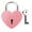 Pink, variant on Xirurus Heart Lock Metal Exquisite Padlock with Key for Diary Luggage Valentine's Day 1.8in Yellow