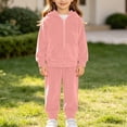 thumbnail image 6 of BXJX Girls Outfit Sets, Zip Up Long Sleeve Warm 2 PC Hoodies and Joggers Sets with Pockets Pink Size 15-24 Months, 6 of 9