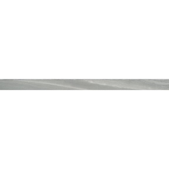 The Tile Life Porto Alaska Gray Glossy Porcelain Bullnose Tile Trim, 2 x 24 in, 1-Piece