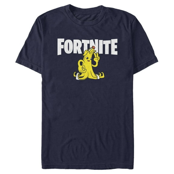 Men's Fortnite Peely Logo Graphic Tee Navy Blue Medium