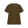 thumbnail image 4 of GUACER Short Sleeve Shirts for Women Trendy Cotton Linen V Neck Button Down Casual Blouses Relaxed Fit Tee Tops for Ladies, 4 of 6