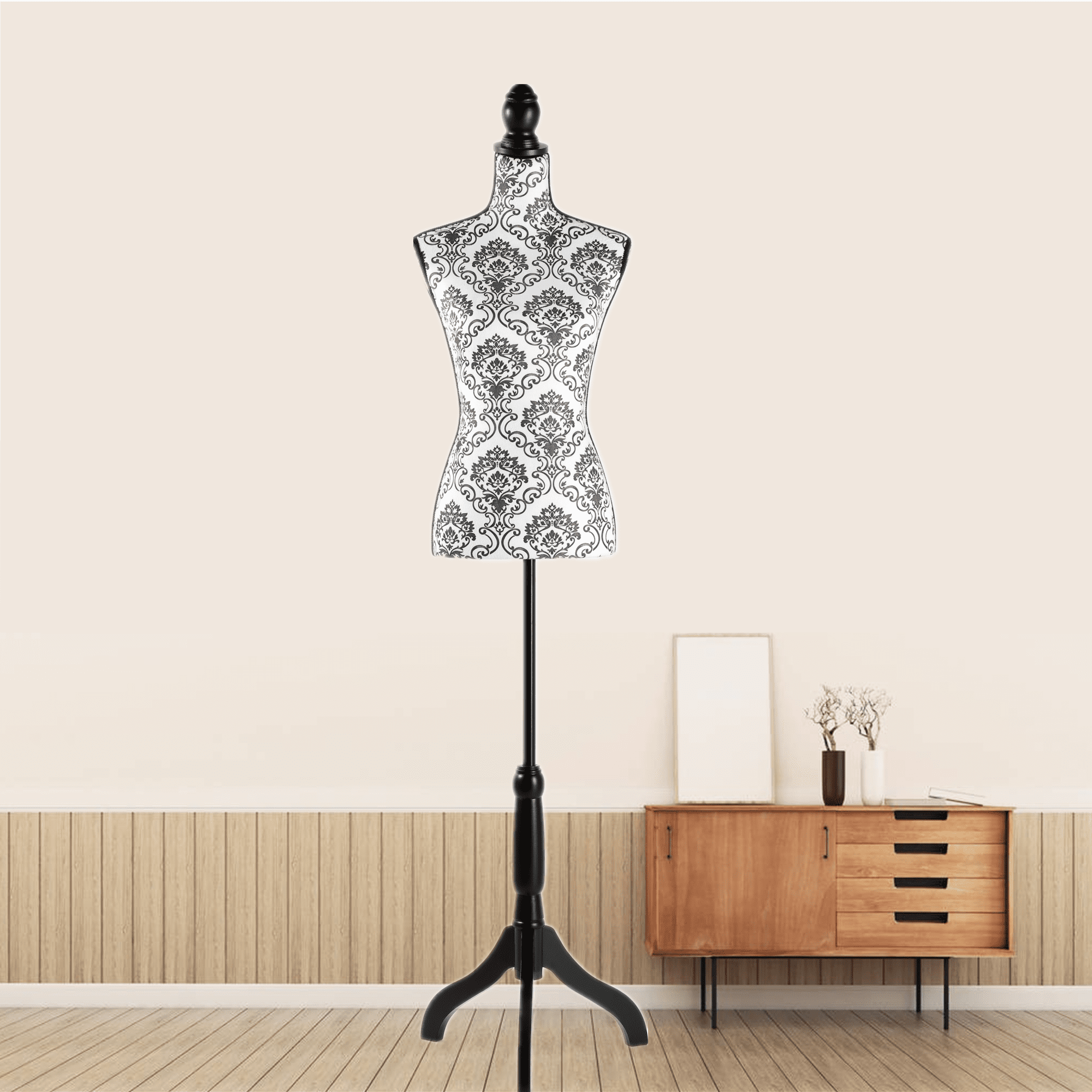 LVLDAWA Female Mannequin Torso, Adjustable Height Model Body Display Stand  with Round Base Dummy Model for Clothing Realistic Display, Easy to