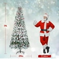thumbnail image 3 of NALONE 7FT Pre-Lit Snow Christmas Tree with Remote Control and Timer, Snow Flocked Artificial Pencil Christmas Tree with 798 Tips, Pinecones Red Berries, 9 Lighting Modes (Snow Pencil Tree, 7 FT), 3 of 9