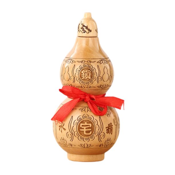 Adorno de calabaza artesanal, regalo de inauguración de la casa, estatua artística portátil Wu Lou Feng Shui Diseño de flores