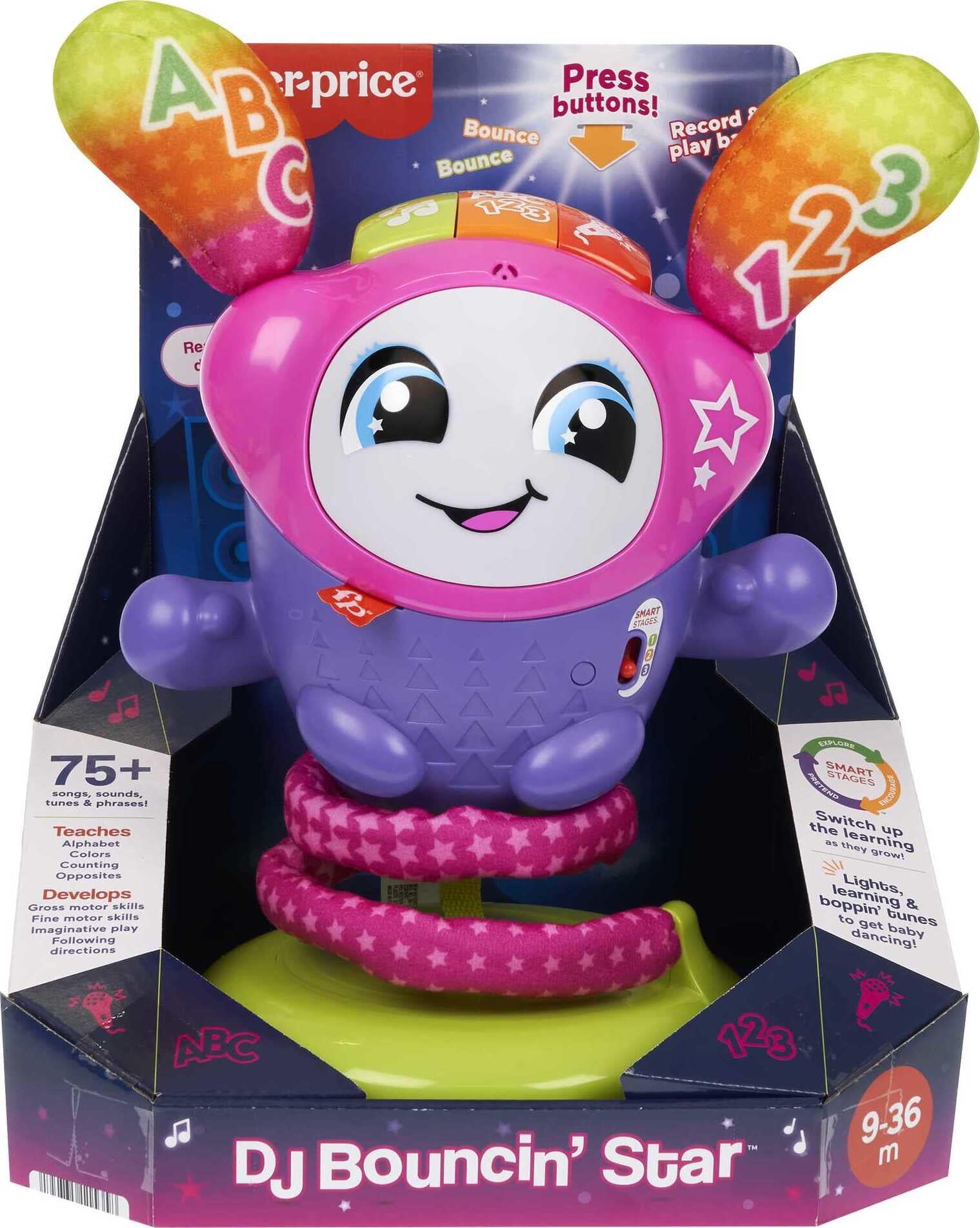 Fisher-Price Baby & Toddler Learning Toy Dj Bouncin' Beats With Music  Lights & Bouncing Action For Ages 6+ Months