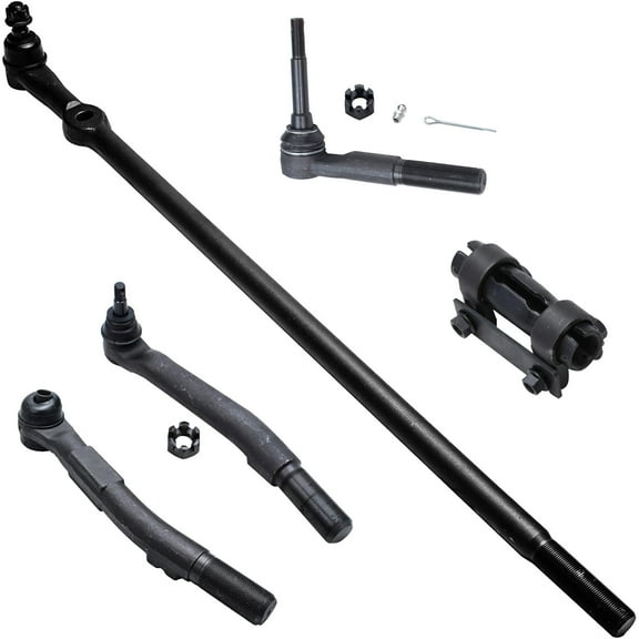 Detroit Axle - Front 6pc Tie Rods Kit 4WD 2005-2016 Ford F-250 F-350 Super Duty Outer Tie Rods Adjusting Sleeve Drag Link & Pitman Arm Suspension Kit Replacement