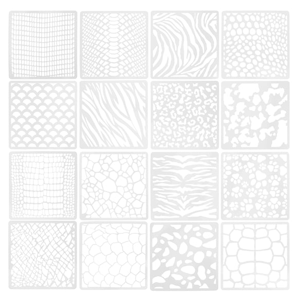 MOVTOTOP 16 Pcs Pochoirs en Plastique pour Peinture DIY Pochoirs Réutilisables pour Artisanat Modèles de Peinture