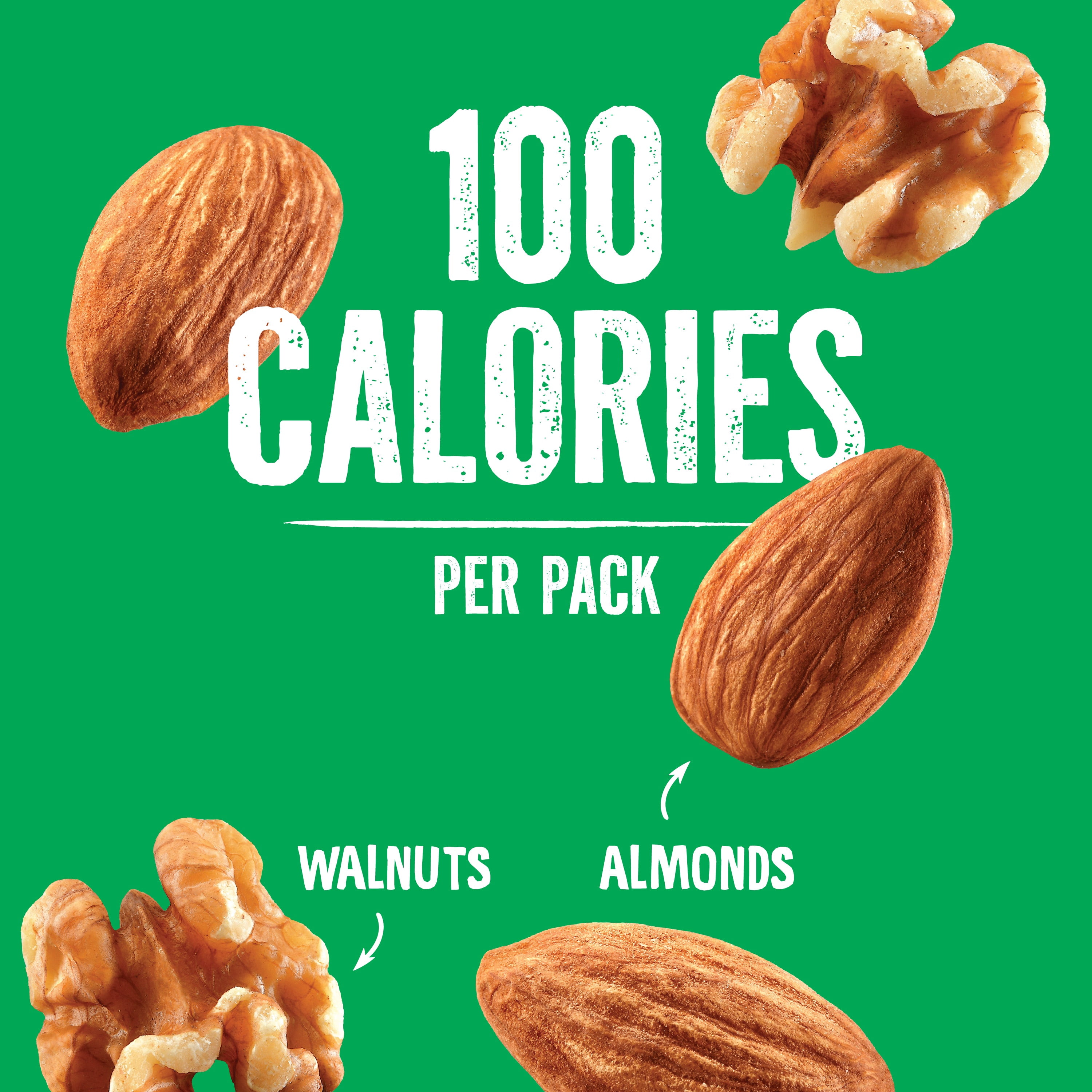 Emerald Nuts, Natural Walnuts & Almonds, 100 Calorie Packs, 7 Ct, 3.92 oz (Pack of 2)