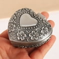 thumbnail image 5 of Yesbay Gift Box Compact Decorative Heart-shaped Romantic Women Jewelry Case for Valentine's Day,Silver, 5 of 8