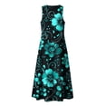 thumbnail image 6 of Smsaxvxz Women's Summer Dresses Fashion Floral Printed V Neck Sleeveless Casual Comfortable Beach Vacation Maxi Sundress A-1 XL, 6 of 8
