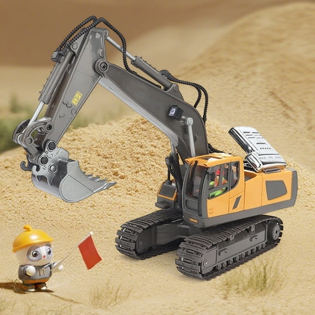 Remote Control Car Excavator 2025 Trucks with Cool Lights and Sounds Complete Control Over Construction Alloy Material 24 Remote Action