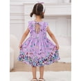 thumbnail image 5 of Aideaone Toddler Girls Dresses Kids Summer Ruffle Sleeve Tie Back Casual Sundress 2-8T, 5 of 7