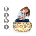 thumbnail image 2 of Northwoods Storage Toy Bag Chair, Pattern with Colorful Bears Scandinavian Style Nordic Nature Elements, Stuffed Animal Organizer Washable Bag, Small Size, Multicolor, by Ambesonne, 2 of 3