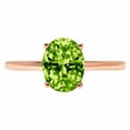 thumbnail image 7 of Solitaire Engagement Ring for Women - 2ct Natural Peridot in 14K Rose Gold Promise Ring, 7 of 7