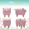 thumbnail image 6 of Critter Sitters 15-In. Seat Height Pink Pig Animal Shape Ottoman - Furniture for Nursery, Bedroom, Playroom, and Living Room Decor, 6 of 17