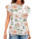 thumbnail image 1 of Moda mujer verano casual cuello redondo volantes manga corta impresión tops pullover blusa Pompotops  hkajfhjk468046, 1 of 7