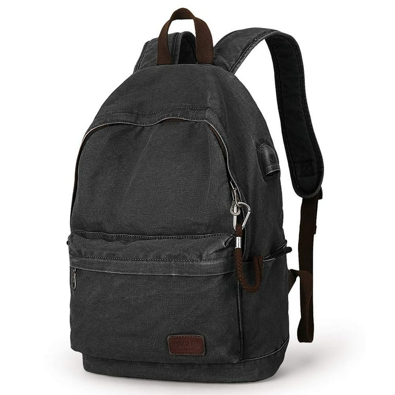 Black canvas sales backpack