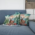 thumbnail image 2 of Merry Christmas Santa Reindeer Antlers Belgian Malinois Sleigh Xmas Winter Holiday Pillow Cushion Double Sided Sheepdog Dog Lover Gifts Throw Pillow - 00023, 2 of 4