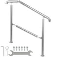 thumbnail image 1 of KFFKFF Main Courante en Acier Inoxydable pour Surfaces Plates et Rampes d'Escalier Réglables à 2-3 Marches, Usage Intérieur/extérieur, Charge de 441 Lb avec Trousse d'Installation, Porche Bricolage, Argent, 1 of 9