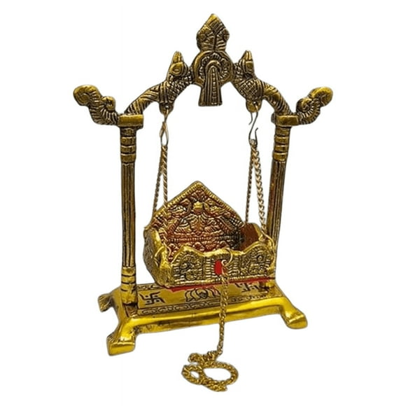 Laddu Gopal Metal Jhula /Palna , Lord Krishna Idol Palna for your Pooja Ghar, Home and Office by Dark Handicraft One.