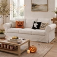 thumbnail image 2 of Vorthio 3-Seater Farmhouse Sofa, Deep Seat Couch with High Back Support, Removable Washable Cover, White, 2 of 9