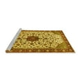 thumbnail image 2 of Ahgly Company Machine Washable Indoor Round Medallion Yellow Traditional Area Rugs, 5' Round, 2 of 4