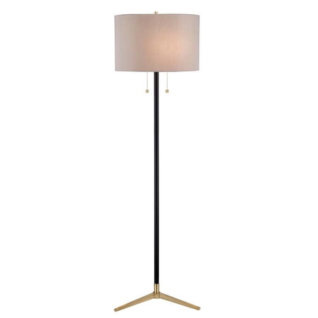 Viva Lifestyle Lighting Antique Brass & Black Finish Floor Lamps ...