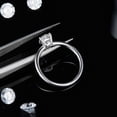 thumbnail image 2 of 1 Carat Pear Cut Moissanite Solitaire Ring, Anniversary Birthday gift for her, Plain Band Ring In 925 Sterling Silver, 2 of 6