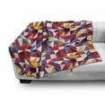 thumbnail image 3 of Geometric Soft Flannel Fleece Blanket, Bauhaus Style Geometric Pattern with Patchwork of Triangular and Diamond Shapes, Cozy Plush for Indoor and Outdoor Use, 70" x 90", Multicolor, by Ambesonne, 3 of 6