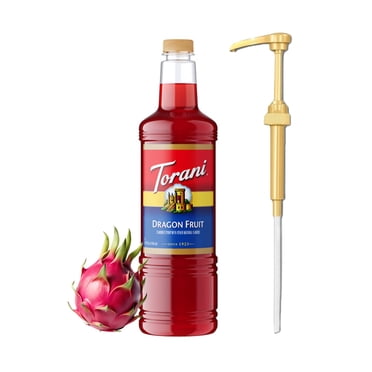 Torani Dragon Fruit Flavouring Syrup, 1L (33.8 fl oz) Plastic Bottle with Absol Gold Pump