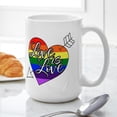 thumbnail image 6 of CafePress - Love Is Love Large Mug - 15 oz Ceramic Large White Novelty Mug, 6 of 6