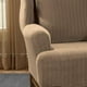 SureFit Stretch Pinstripe T-Coussin Aile Chaise une Pièce Housse, Forme Fit, Polyester/Spandex, Lavable en Machine, Couleur Taupe – image 2 sur 4