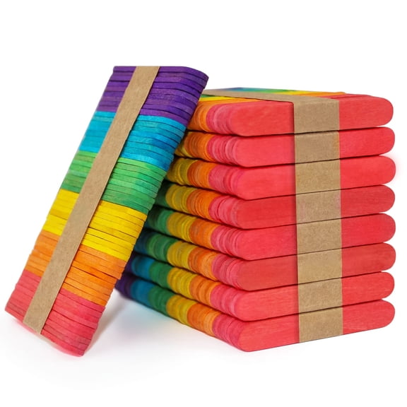 450PCS Birch Wood Craft Sticks, 2.5 Inch Colorful Popsicle Sticks for Arts & Crafts, Projects, Creative Building, Home Decor, Multicolor
