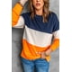 thumbnail image 2 of ABPHQTO Sudadera de mujer colorblock naranja con costuras en contraste y aberturas, 2 of 5