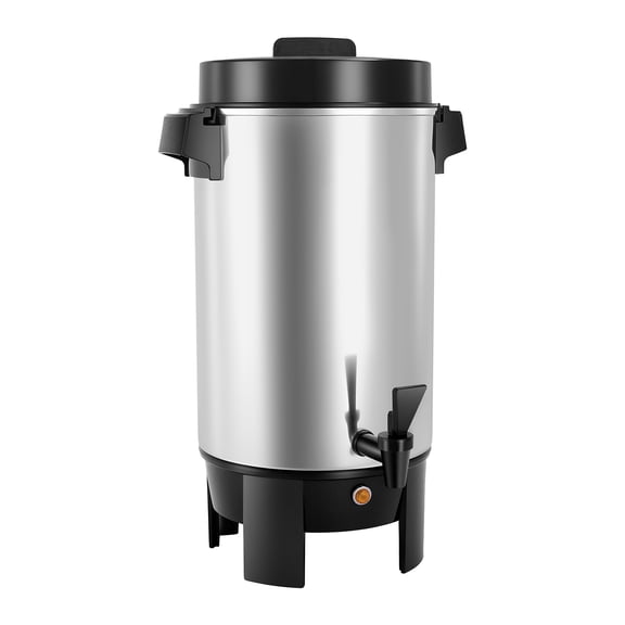 KFFKFF 40-Cup 203oz Commercial Coffee Urn, 1090W Fast Brewing Hot Beverage Dispenser with Non-Drip Spout & Auto Temp Regulation for Catering Gatherings Food Service Use
