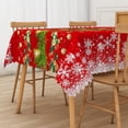 thumbnail image 4 of Duangreer Retro Christmas Rectangle Tablecloth, Golden Bell and Colored Ball Print Washable Table Cover for Party Family Picnic Decors, 60 x 102 Inch, 4 of 6