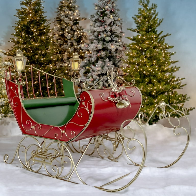 Zaer ltd Life-Size Victorian Santa Sleigh, Outdoor Christmas