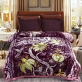 thumbnail image 4 of JML Two-ply Korean-style Raschel Embossed Rose Velvet Polyester Blanket Aqua Queen Patchwork, 4 of 5