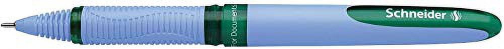 Schneider One Hybrid N Rollerball Pen, 0.5 mm Hybrid Needle Tip, Light Blue Barrel, Green Ink, Box of 10 Pens (183504)
