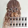 thumbnail image 1 of Glitter Rhinestone Metal Flower Hair Clips for Women Grip Barrettes Accessories 12 Pack, 1 of 6