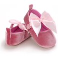 thumbnail image 3 of Infant Baby Girls Mary Jane Bowknot Flat Shoes Lightweight Soft Sole Princess Dress Shoes Toddler Shoes, 3 of 7