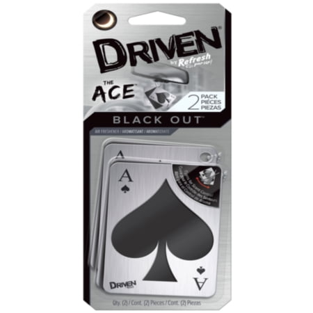 Driven The Ace Stylized Brushed Aluminum Cards Air Freshener, Black Out Scent
