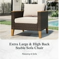 thumbnail image 4 of Alpha Joy 9 Pieces Outdoor Conversation Set with 56" Fire Pit Table Wicker Curved Patio Furniture, Beige, 4 of 10