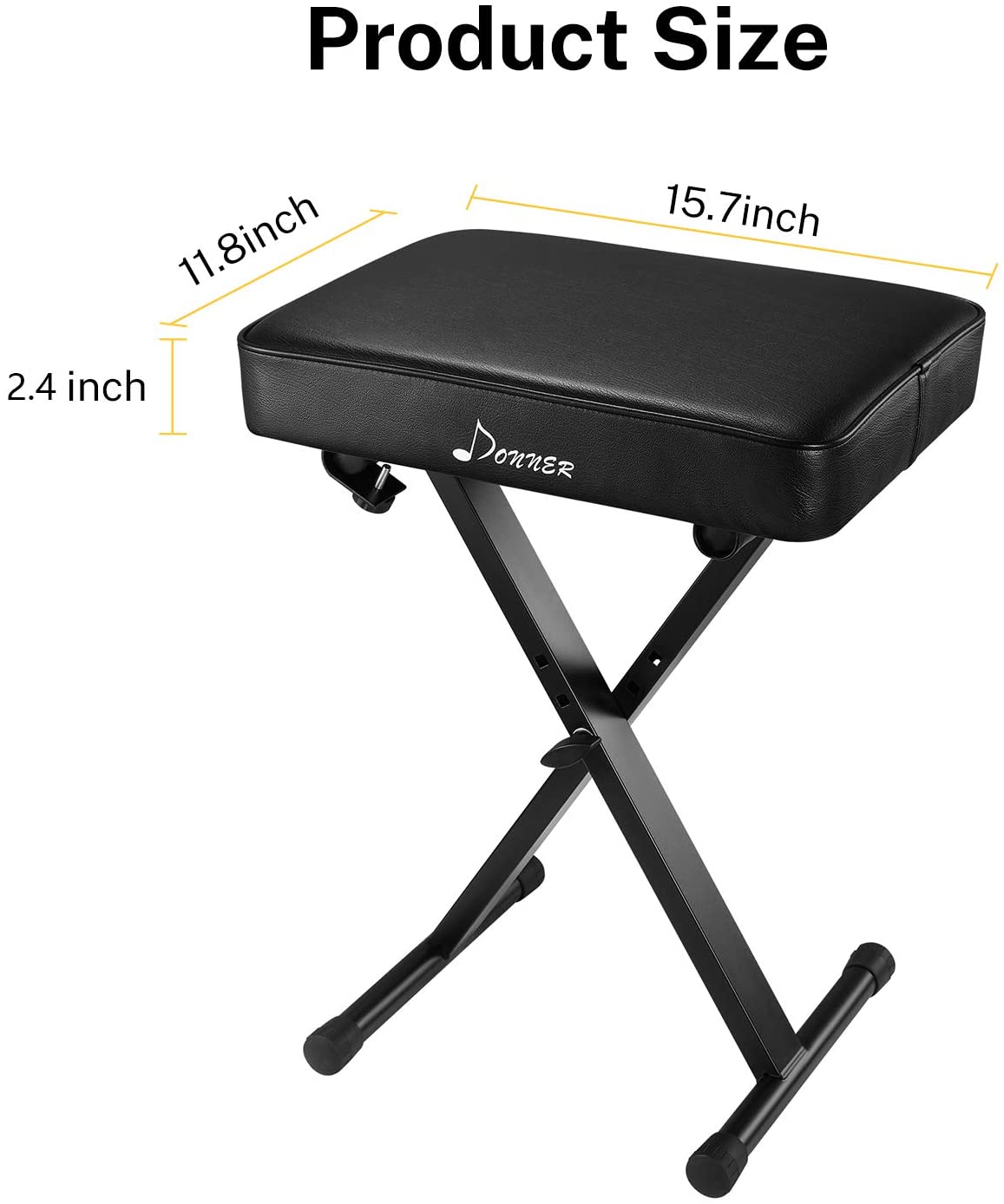 Donner Adjustable Piano Bench with High-Density Padding photo 2
