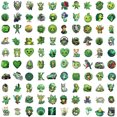 thumbnail image 2 of Pegatinas de vinilo con dibujos animados de estética verde, 100 unidades, 2 of 2