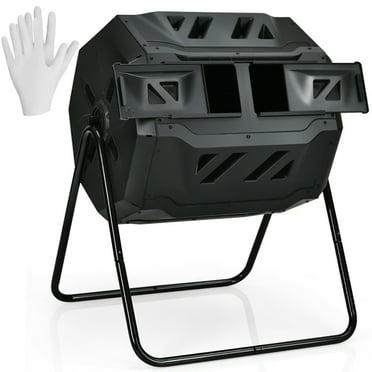 Resenkos 43 Gallon Composting Tumbler Compost Bin with Dual Rotating Chamber